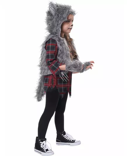 Déguisement loup garou gris luxe fille, Taille: 3–4 ans (101 cm), image 2