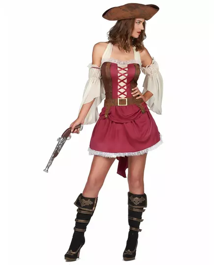 Déguisement pirate bordeaux sexy femme, Taille: Small, image 2