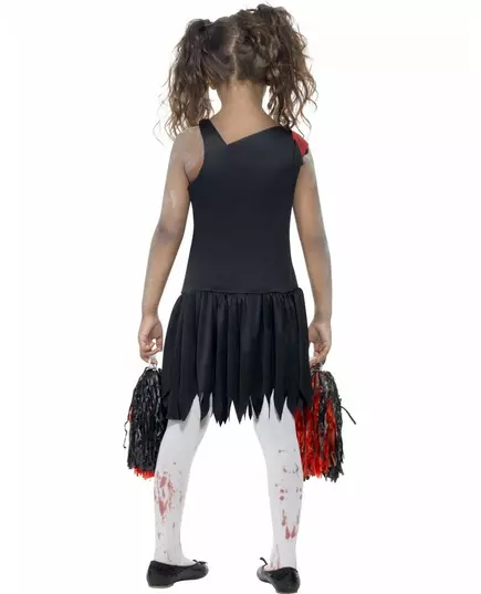 Verkleedkostuum zombie cheerleader voor meisjes Halloween pak, Maat: 10–12 jaar (145/158 cm), image 2