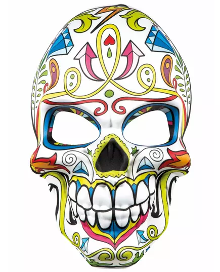 Wit Dia de los Muertos skelet masker, image 2
