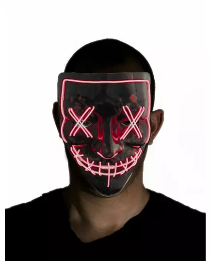 Rood lichtgevend plastic led masker voor volwassenen, image 2