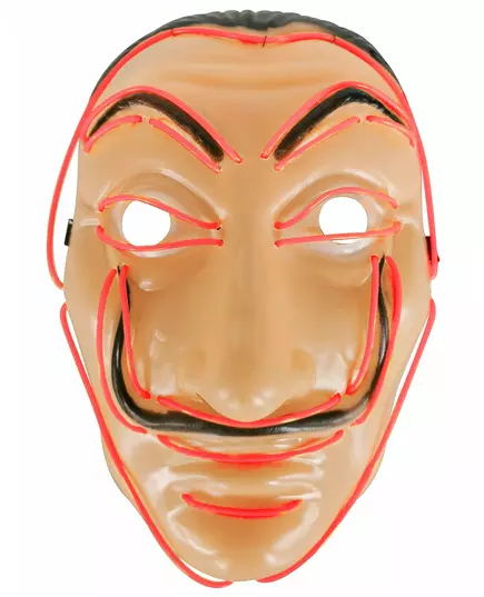 Masque voleur LED rouge adulte, image 2