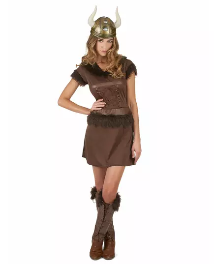 Déguisement Viking Sexy marron Femme, Taille: Small, image 2