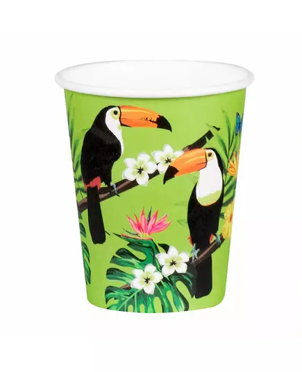 10 Gobelets en carton toucan verts 21 cl, image 2