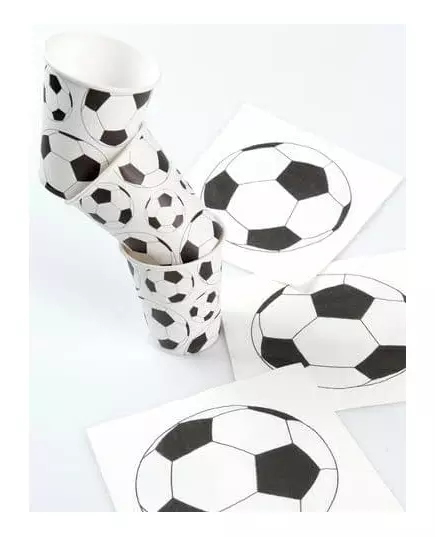 10 Gobelets en cartons ballon football 200 ml, image 2