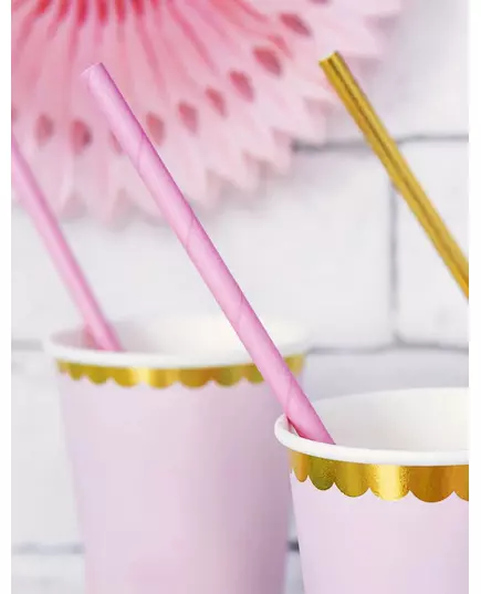 10 Pailles en carton rose clair 19,5 cm, image 2