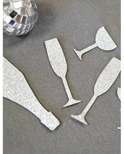 12 confettis de table argentés couleur champagne, 10 g, image 2