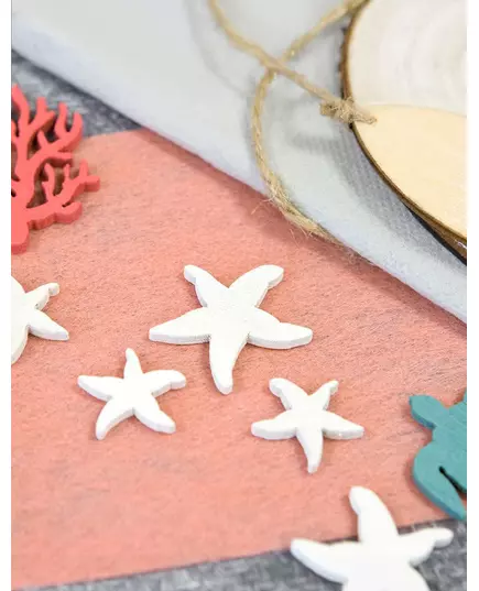12 Witte Zeester Houten Confetti 3 en 2 cm, image 2
