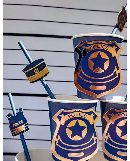 12 politie rietjes 19,5 cm, image 2