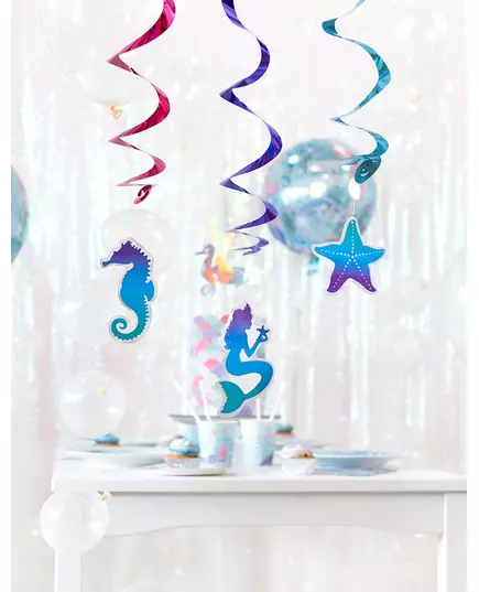 12 kleurrijke zeemeermin spiraatldecoraties, image 2