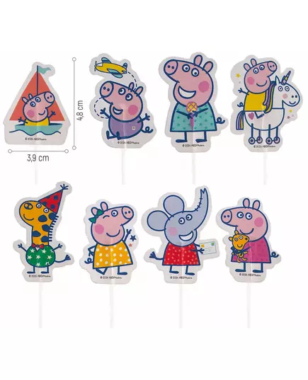 16 Cake Toppers en papier Peppa pig™, image 2