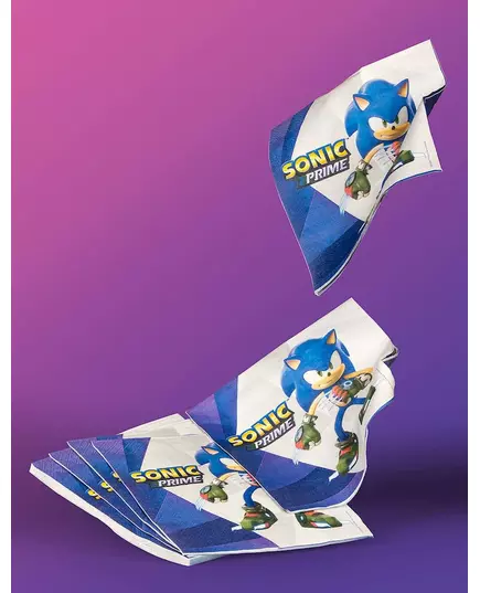 16 Serviettes Sonic Prime 33x33 cm, image 2