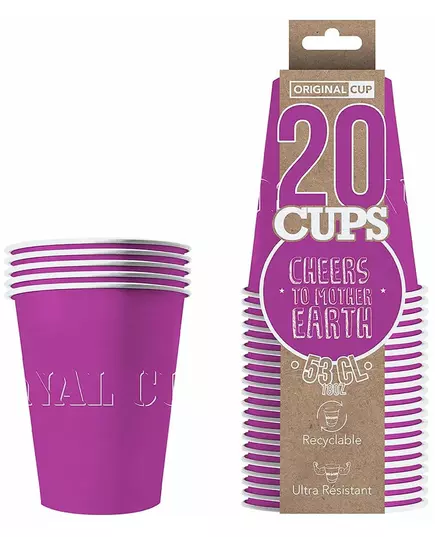 20 Amerikaanse paarse recyclebare kartonnen bekers 53cl, image 2