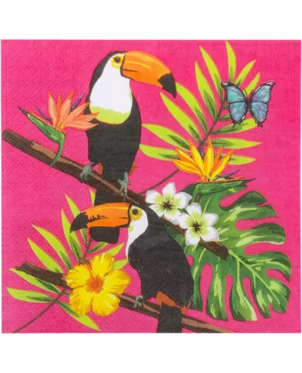 20 Fuchsia toekan papieren servetten 33 x 33 cm, image 2