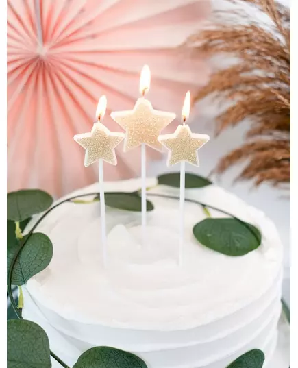 3 ster glitter kaarsjes op prikker, image 2