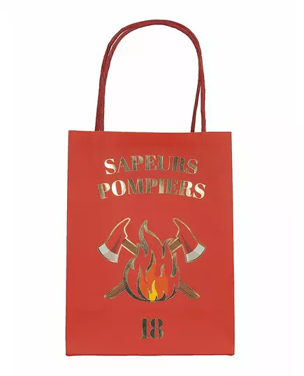 4 Sacs cadeaux en papier Pompier 20 cm, image 2