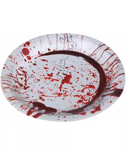 6 Assiettes en carton Halloween ensanglanté 23 cm, image 2