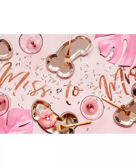 6 Assiettes en carton zizi rose gold 26,5 x 15,5 cm, image 2