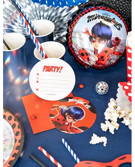 6 Cartons d'invitation avec enveloppes Miraculous Ladybug™, image 2
