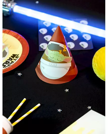 6 Chapeaux de fête en carton bébé Yoda The Mandalorian™, image 2