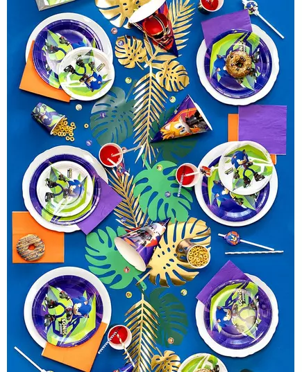 6 feuilles tropicales vertes et dorées en carton, image 2