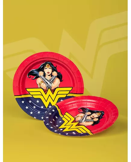 8 Assiettes en carton Wonder Woman™ 23 cm, image 2