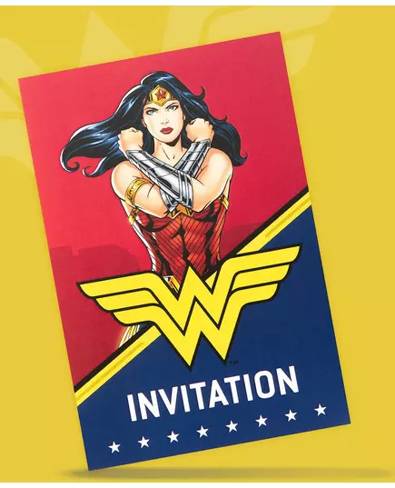 8 Wonder Woman™ uitnodigingen 10x16cm, image 2