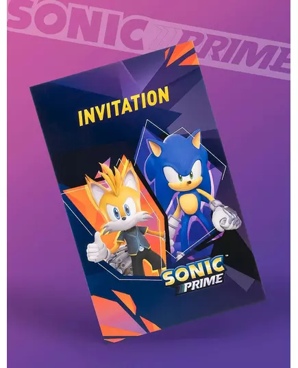 8 Cartes d'invitation Sonic Prime 10 x15 cm, image 2