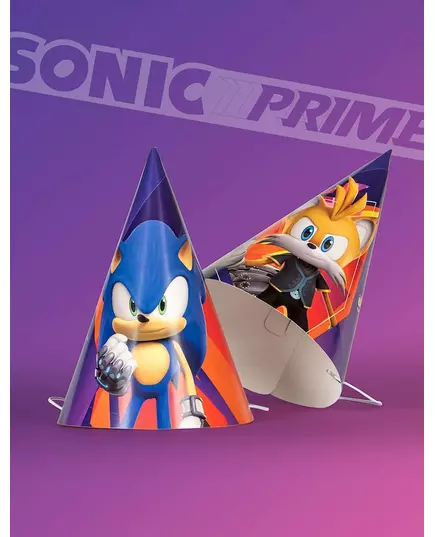 8 Chapeaux de fête Sonic Prime 18 cm™, image 2