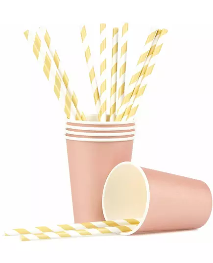 8 Gobelets en carton rose gold 210 ml, image 2