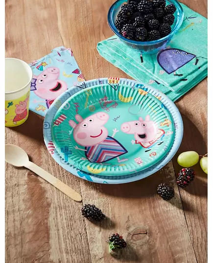 8 kleine groene kartonnen Peppa Pig™ borden, image 2