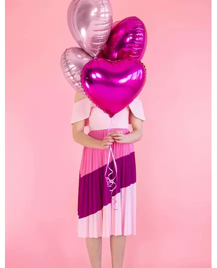 Ballon aluminium cœur rose pâle métallisé 45 cm, image 2