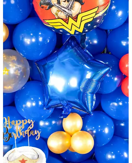 Ballon aluminium étoile bleue 45 cm, image 2