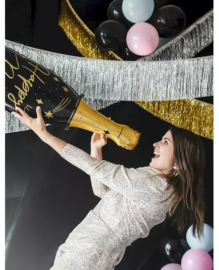 Ballon en aluminium géant bouteille Happy New Year 98 cm, image 2