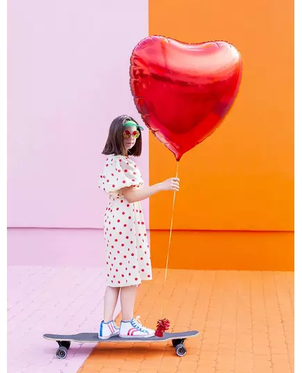 Hart aluminium ballon rood 73 cm, image 2
