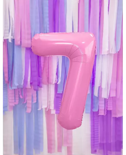 Reuze pastelroze cijferballon 86 cm, Maat: 0, image 2