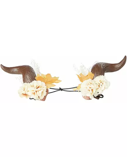 Bruine hoorns met oranje bloemen voor volwassenen, image 2