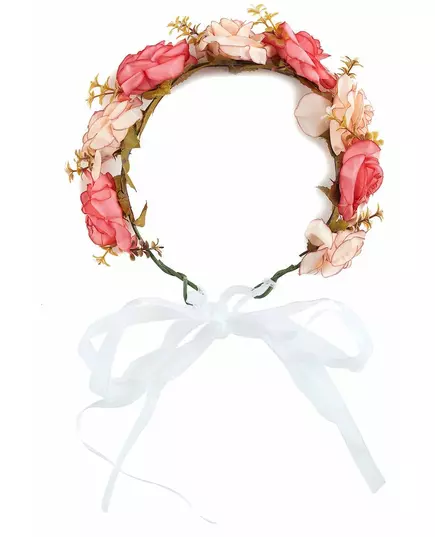 Couronne de roses et fleurs blanches adulte, image 2