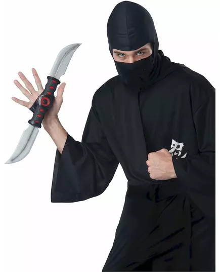 Dubbel ninja mes van plastic, image 2