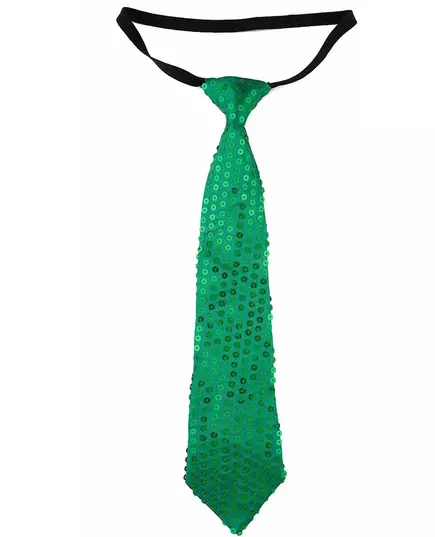 Groene lovertjes stropdas voor volwassenen, image 2
