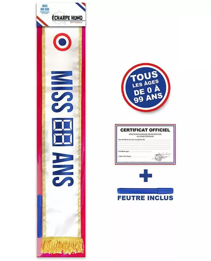 Echarpe de miss personnalisable anniversaire avec diplôme et feutre, image 2