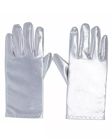 Gants courts métalisés argent femme, image 2