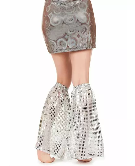 Jambières à paillettes argent adulte, image 2