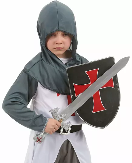 Kit bouclier et épée de chevalier croisé en plastique pour Enfant, image 2