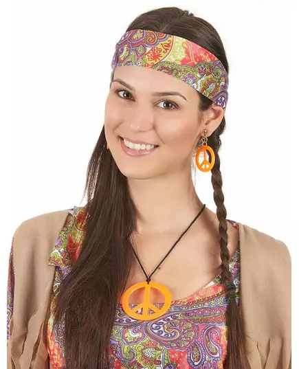 Hippie accessoires set voor volwassenen, Kleur: Geel, image 2