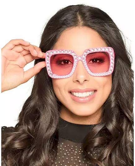 Lunettes bling bling rose, image 2