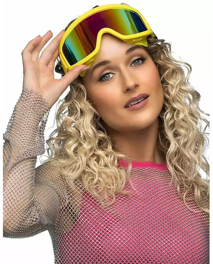 Lunettes de ski jaune fluo adultes, image 2