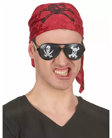 Zwarte piratenbril voor volwassenen, image 2