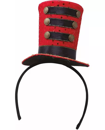 Mini chapeau haut de forme majorette rouge femme, image 2