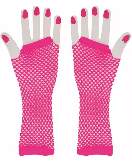 Mitaines longues résille roses femme, image 2